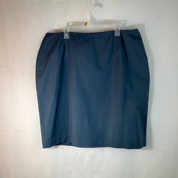 NEW Jones New York Cotton Faille Skirt Slate Blue - Picture 10 of 11
